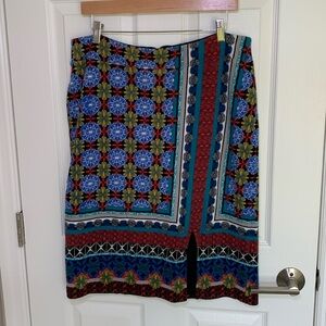 Maeve Anthropologie Tearoom Boho colorful geometric knit pencil skirt size XL